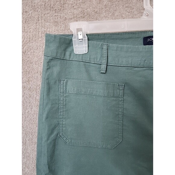 J Crew Lizzie High-Rise Patch-Pocket Wide-Leg Pants Womens 32 Green Linen Blend - Picture 3 of 9